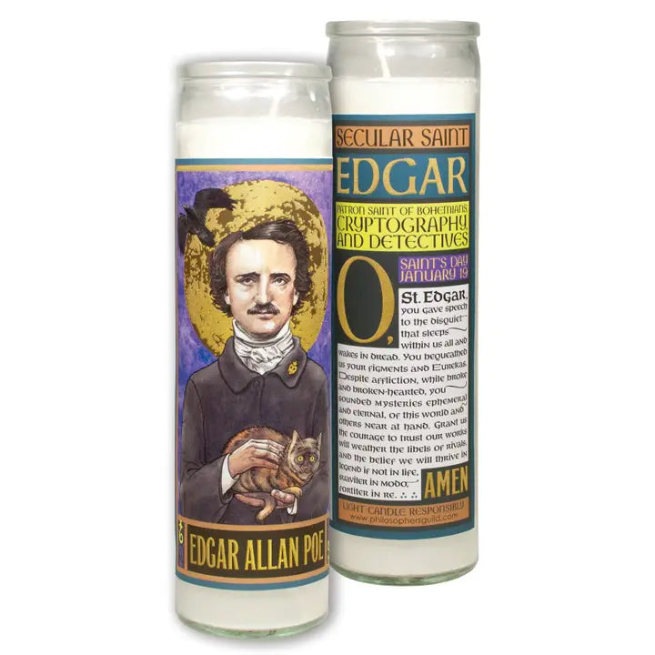 Edgar Allan Poe Secular Saint Candle