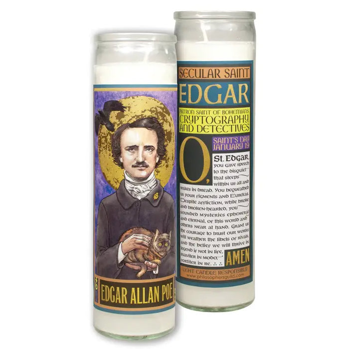Edgar Allan Poe Secular Saint Candle
