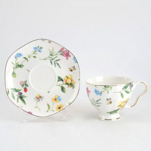 Garden Joy Scallop Tea Cup & Saucer