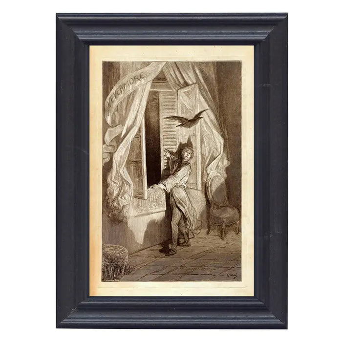 Nevermore Edgar Allan Poe the Raven Illustration Print