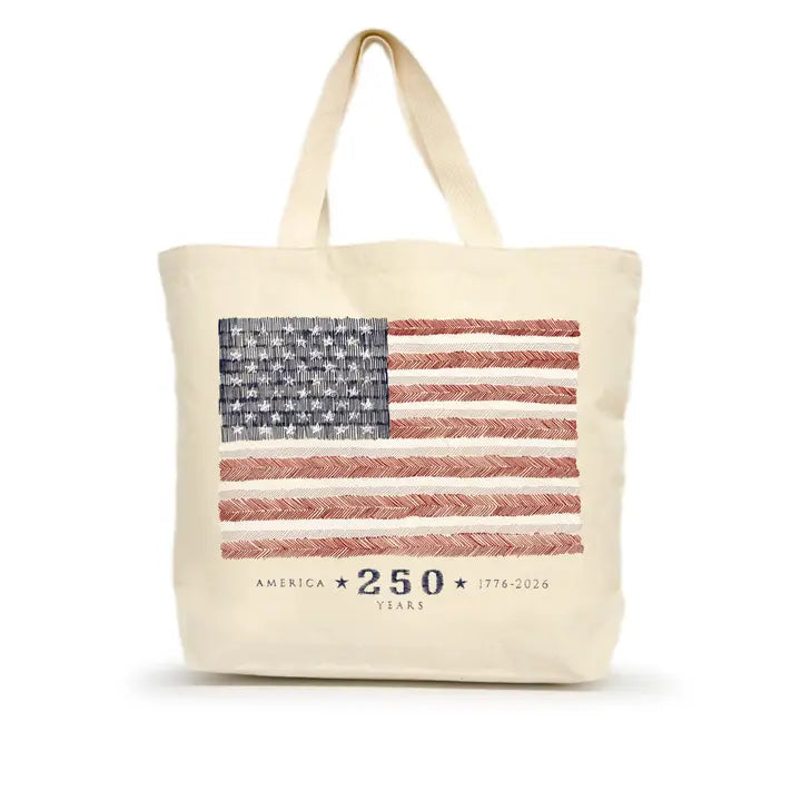 American Flag Anniversary Large Tote