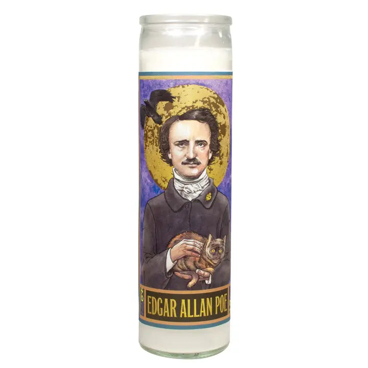Edgar Allan Poe Secular Saint Candle