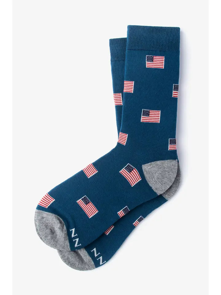 Together We Stand American Flag Sock - Navy Blue