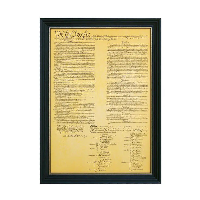 Framed U.S. Constitution On Parchment-Look Paper
