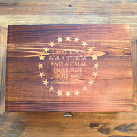 Born for a Storm Quote 2-Glass Decanter Set in Wooden Box