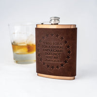 Leather-wrapped Stainless Steel Flask