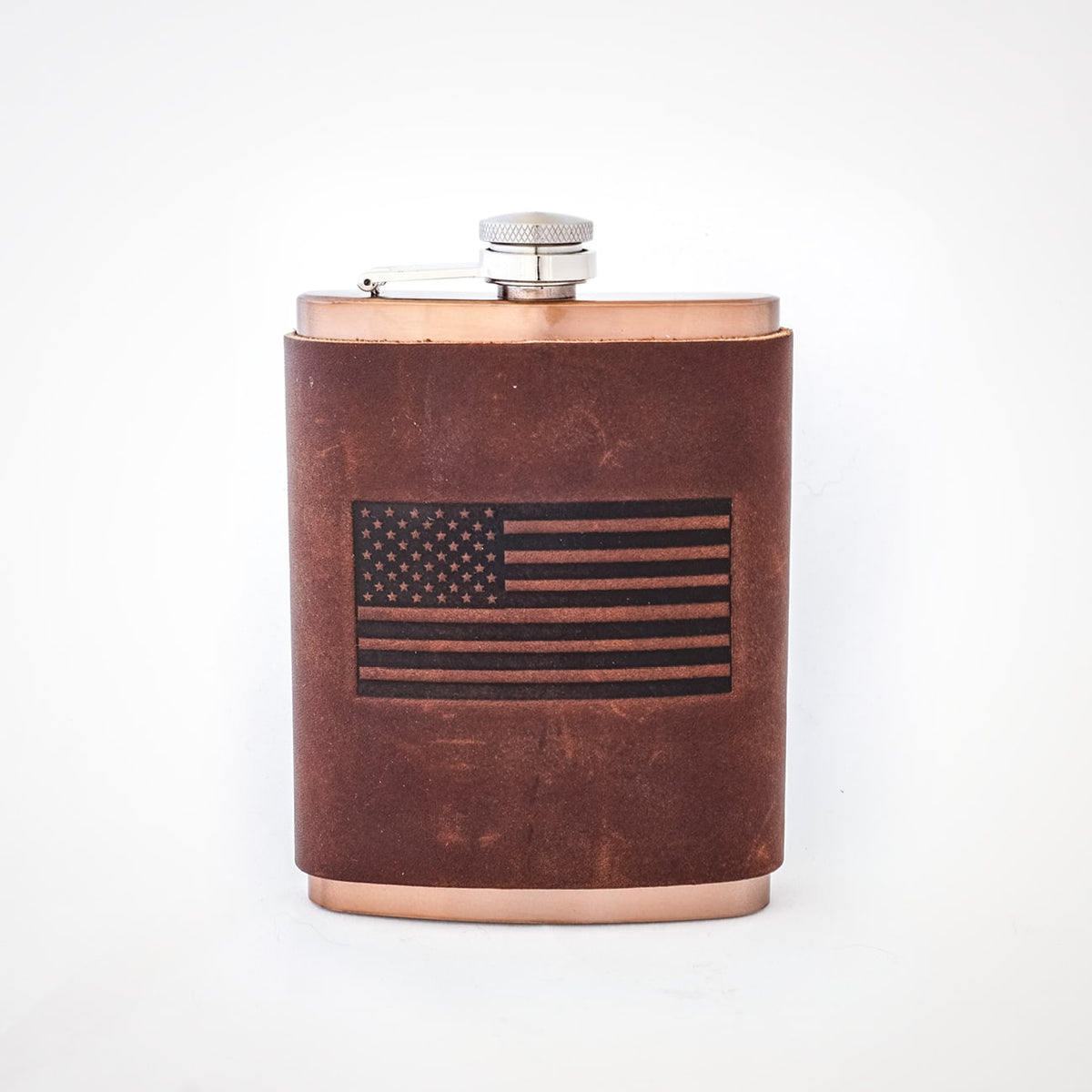 Leather-wrapped Stainless Steel Flask