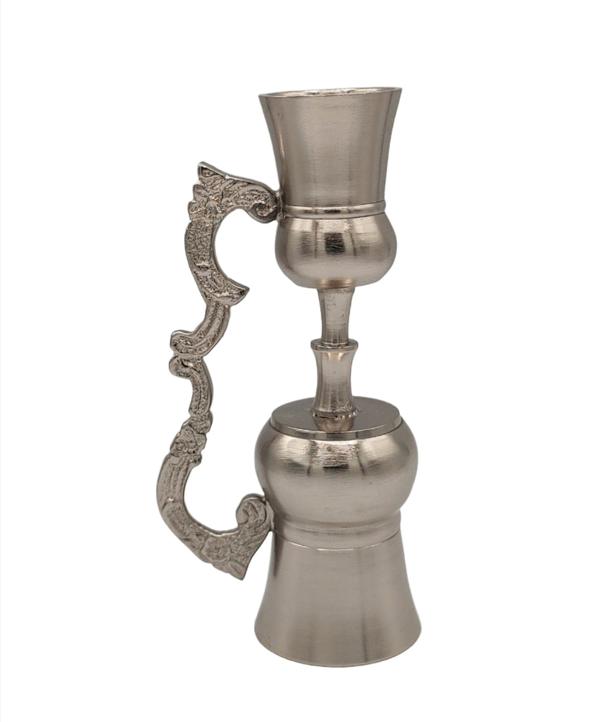 Pewter-Plated Brass Double Jigger