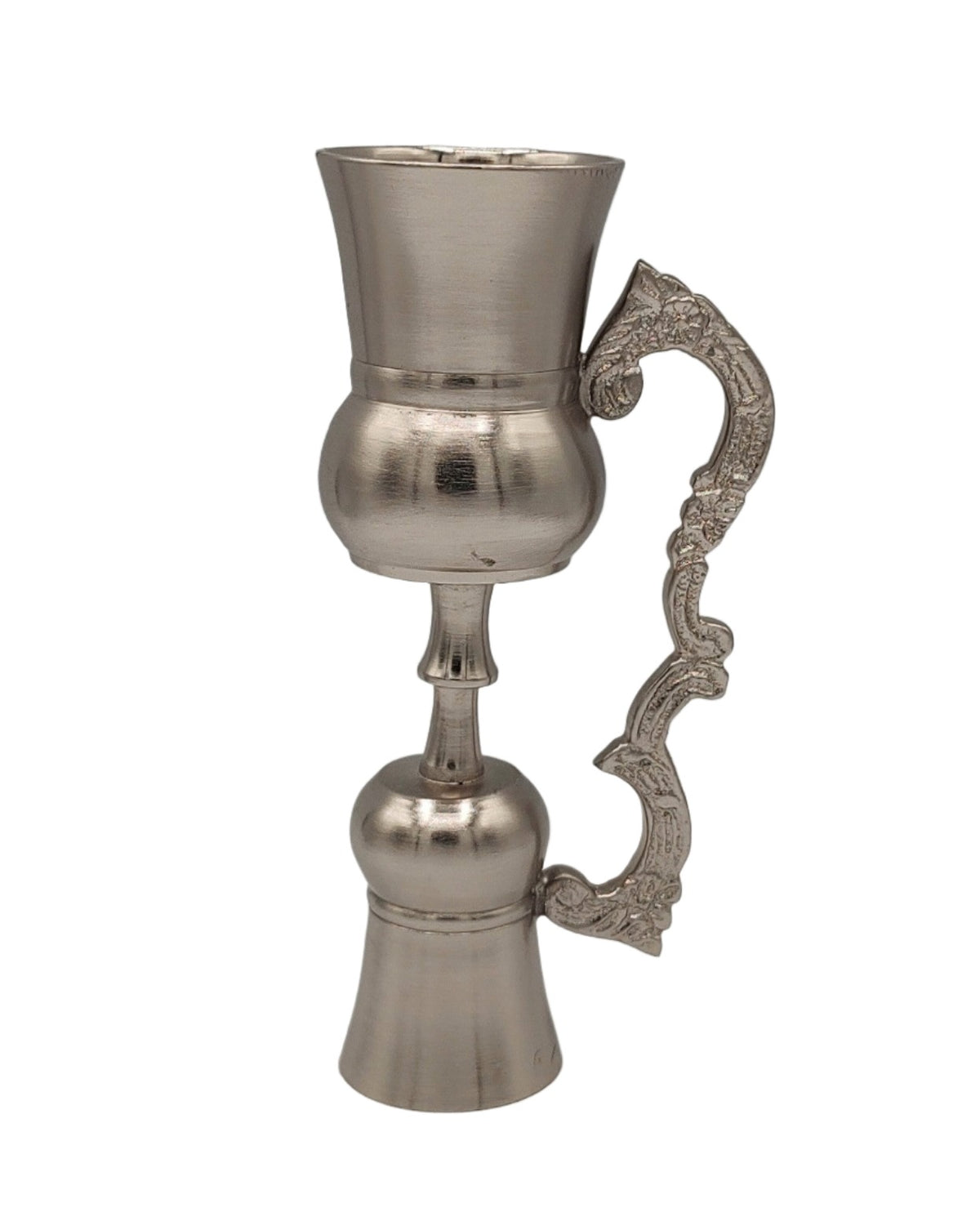 Pewter-Plated Brass Double Jigger