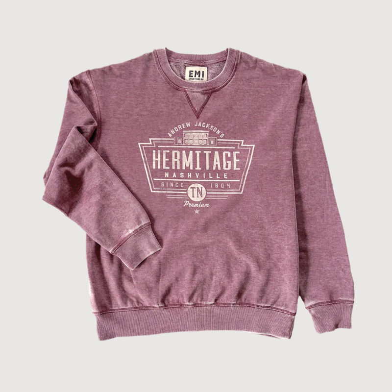 Hermitage Crew Neck Fleece Sweatshirt Burgundy