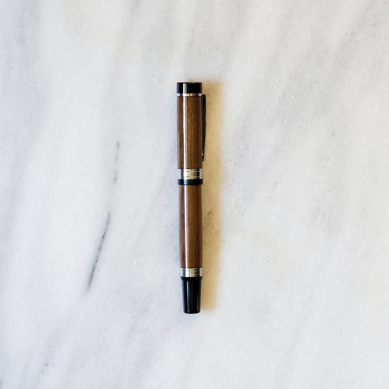 Hermitage Wood Grande Rollerball Flat Top Pen