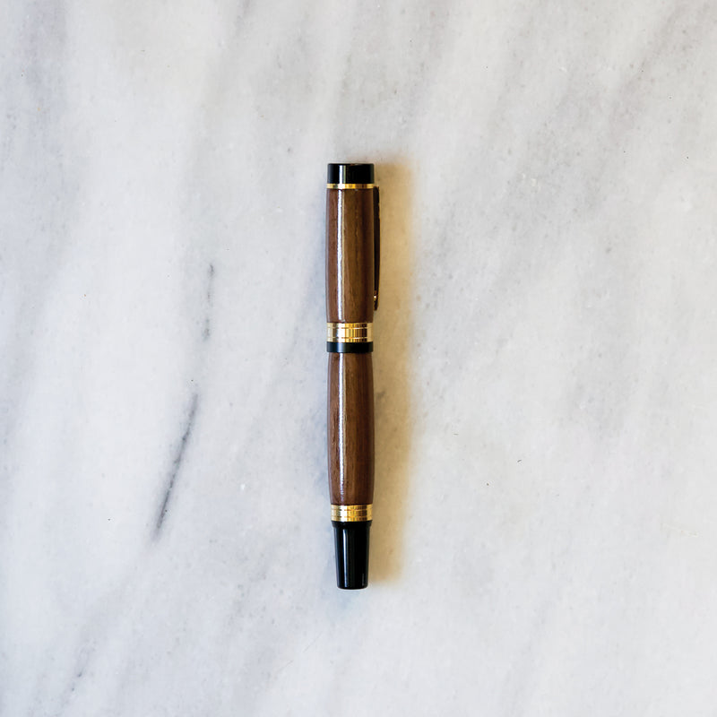 Hermitage Wood Grande Rollerball Flat Top Pen