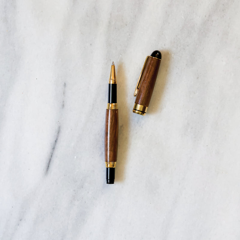 Hermitage Wood Round Top Rollerball Pen