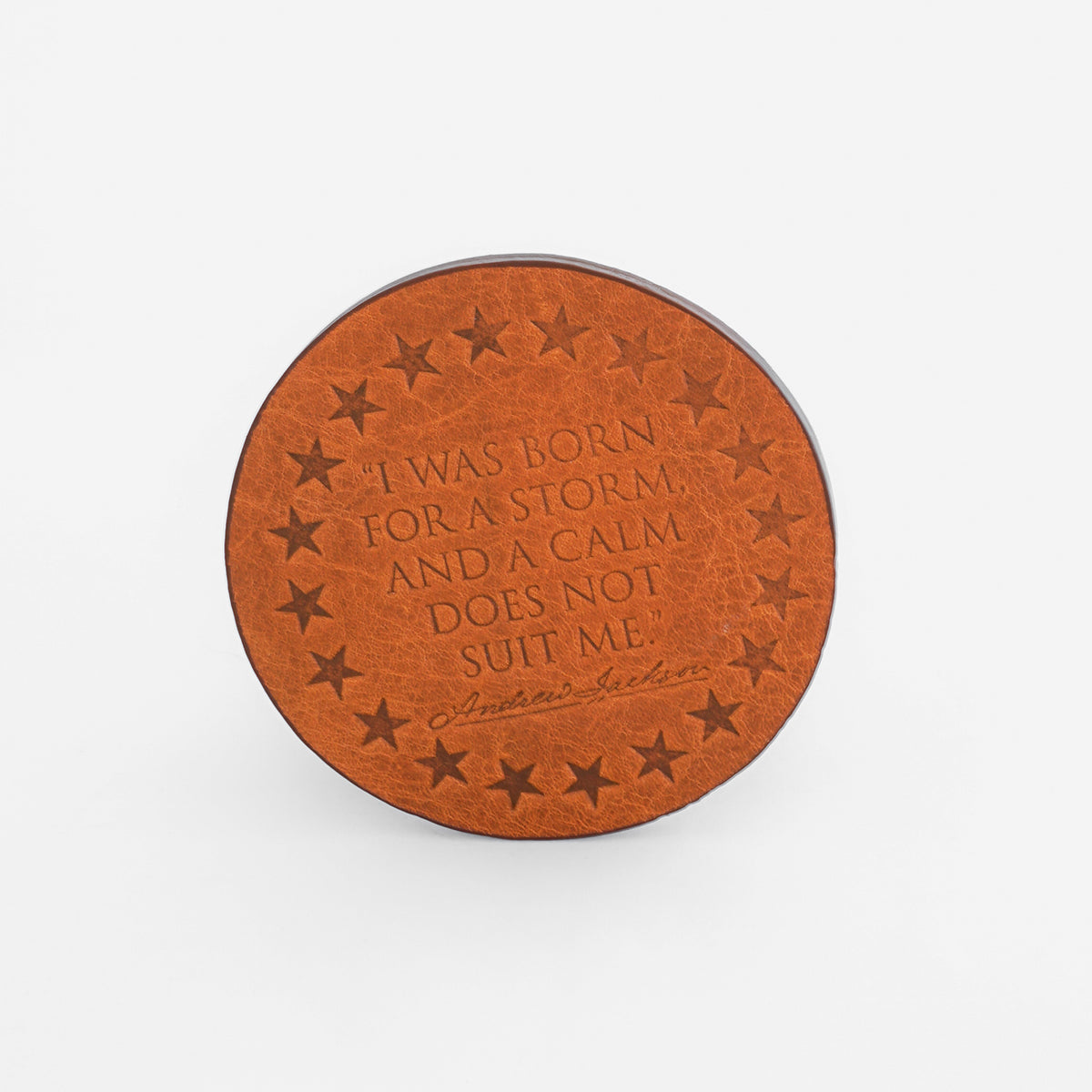 Born for a Storm Leather Coaster