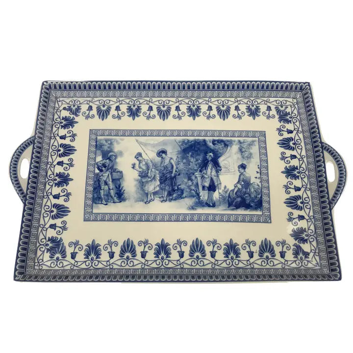 16" Liberty Blue Transferware Porcelain Tea Set w/ Tray