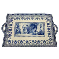 16" Liberty Blue Transferware Porcelain Tea Set w/ Tray
