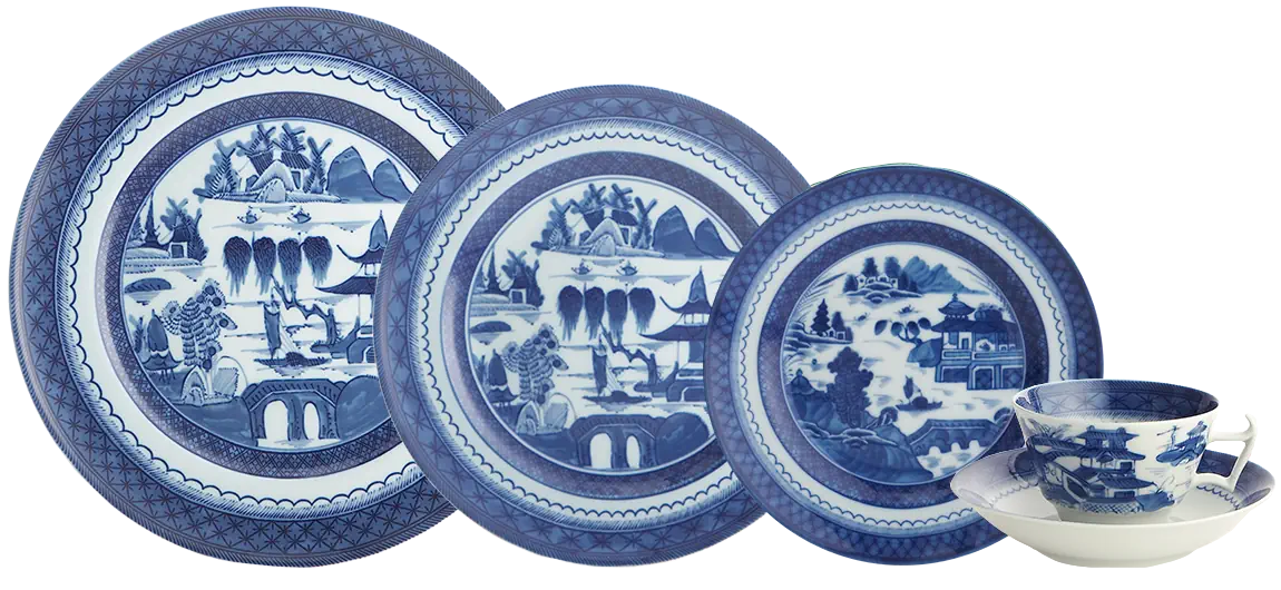Mottahedeh Porcelain Blue Canton 5-piece Place Setting