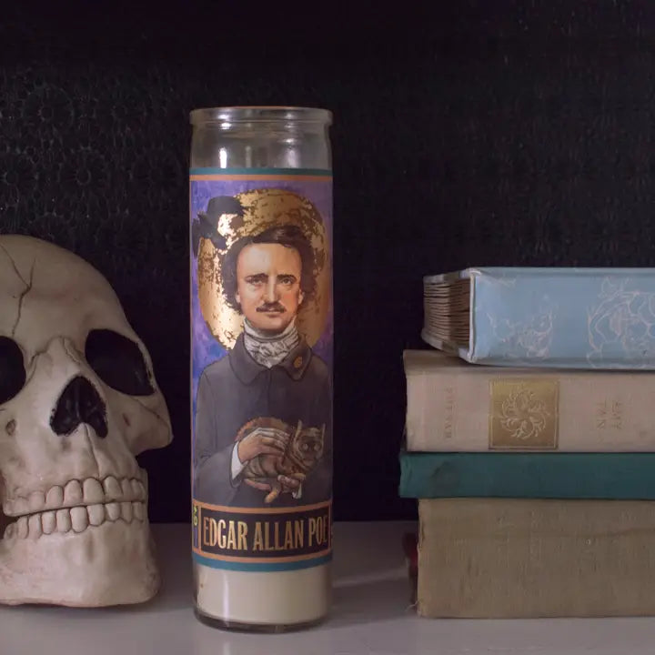 Edgar Allan Poe Secular Saint Candle