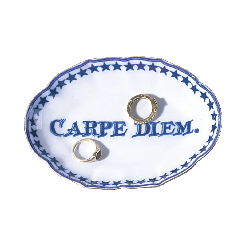 Mottahedeh Porcelain Ring Tray "Carpe Diem"