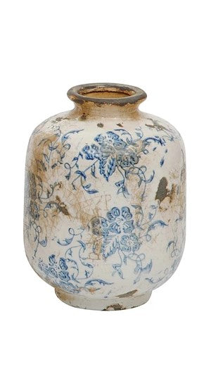 6" Terracotta Vase with Pattern