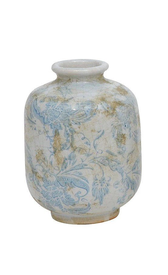 6" Terracotta Vase with Pattern
