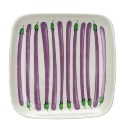 Hand-Painted Stoneware Plate w/ Vegetables