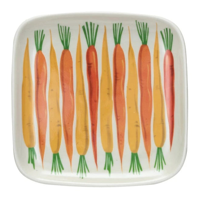 Hand-Painted Stoneware Plate w/ Vegetables