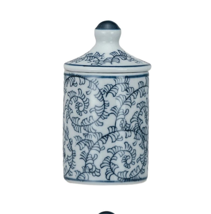 Hand-Painted Stoneware Spice Jar w/ Pattern
