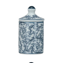 Hand-Painted Stoneware Spice Jar w/ Pattern