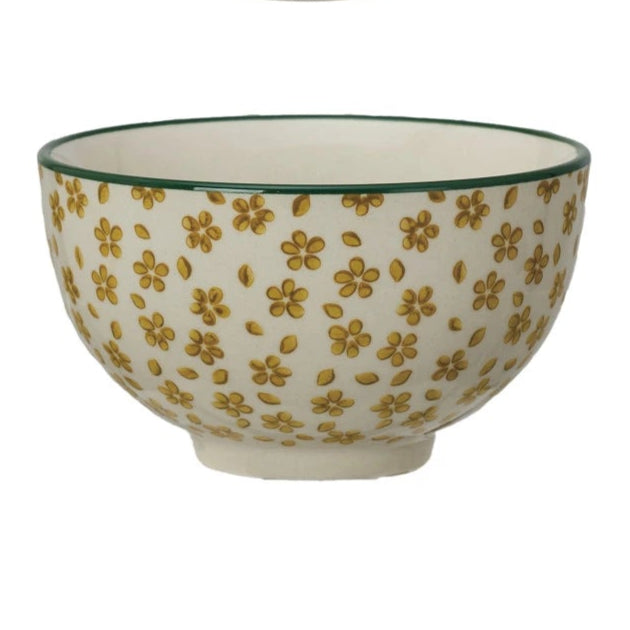 Hand-Stamped Stoneware Bowl w/ Pattern