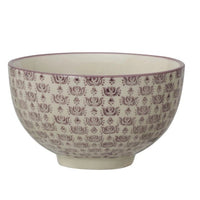 Hand-Stamped Stoneware Bowl w/ Pattern