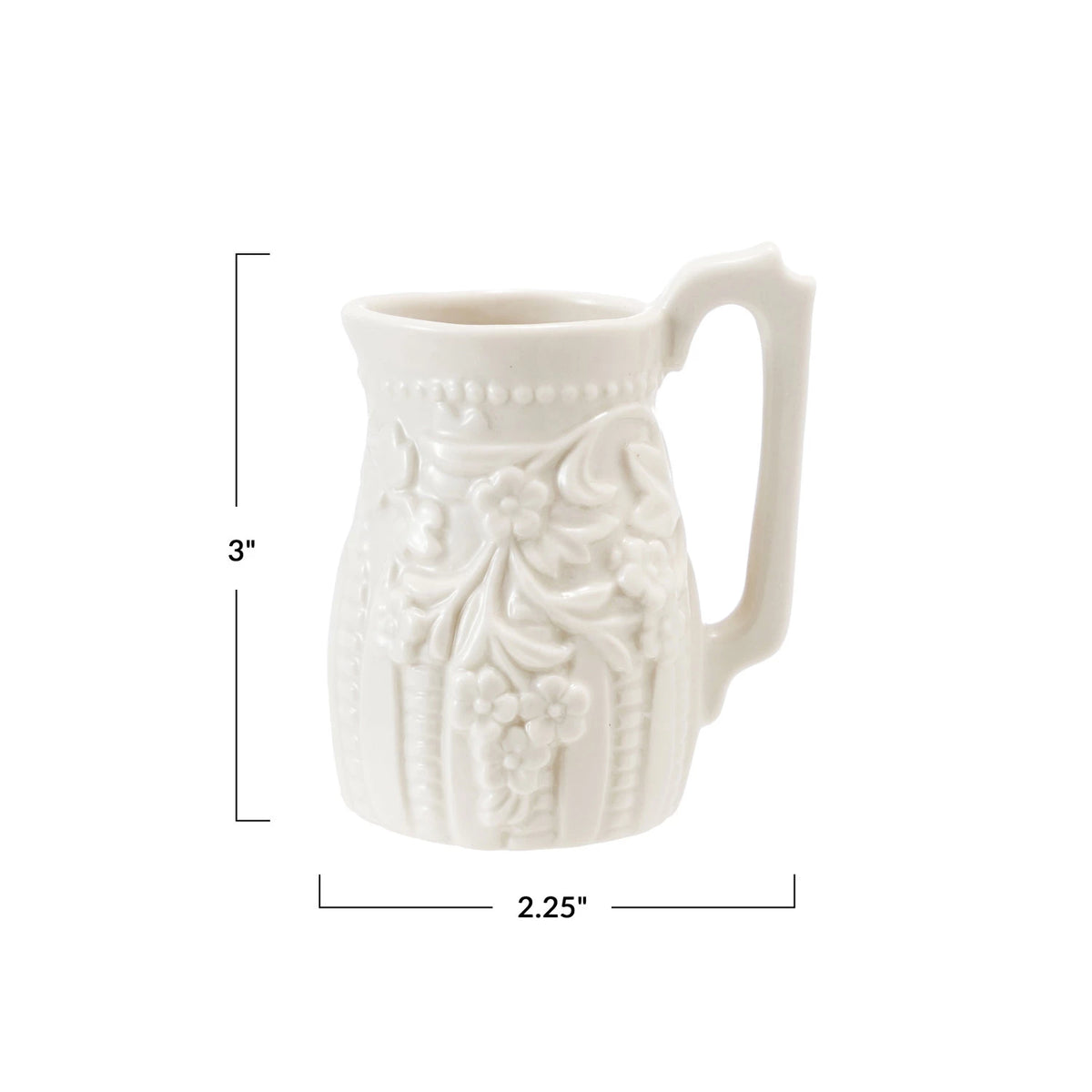Embossed Stoneware Vintage Reproduction Creamer