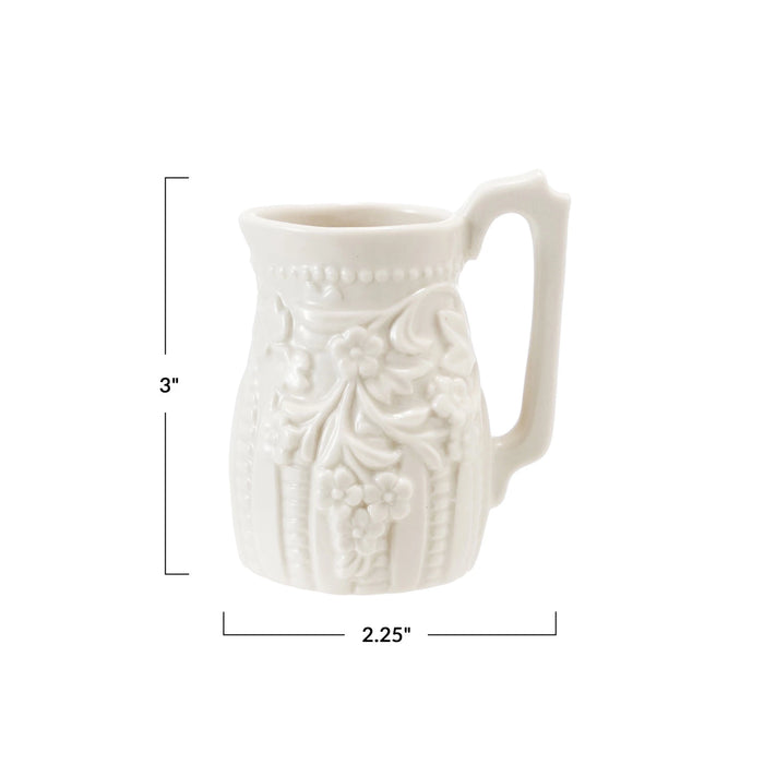 Embossed Stoneware Vintage Reproduction Creamer