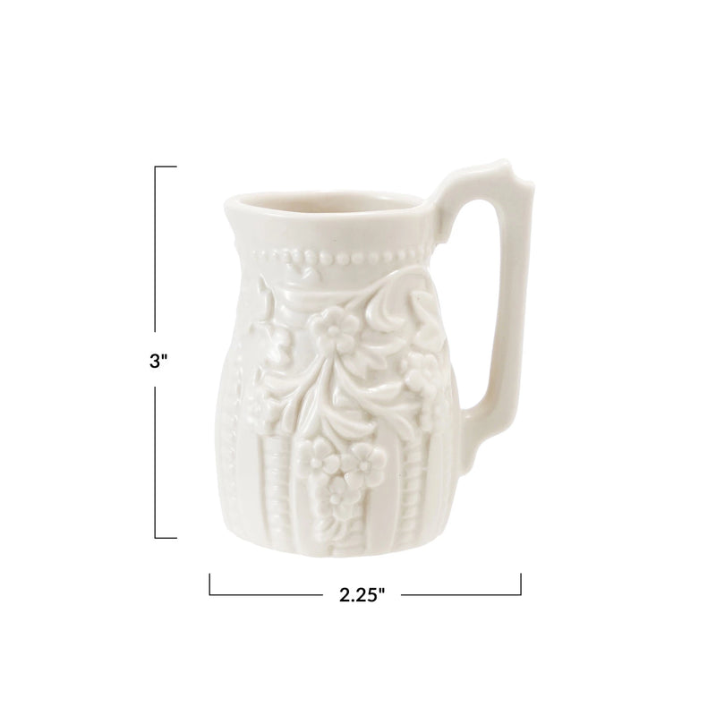Embossed Stoneware Vintage Reproduction Creamer