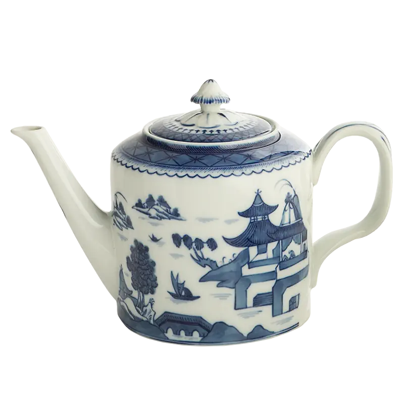 Blue Canton Porcelain Teapot by Mottahedeh