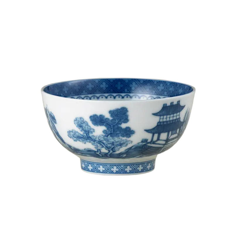 Blue Canton Porcelain Dessert Bowl by Mottahedeh