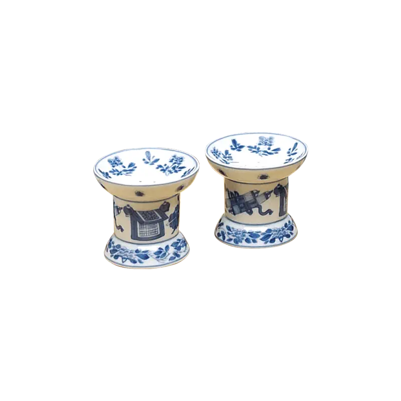 Blue Canton Porcelain Salt & Pepper Set by Mottahedah