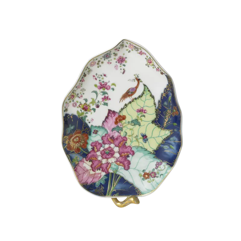 Tobacco Leaf Porcelain Candy Dish by Mottahedeh