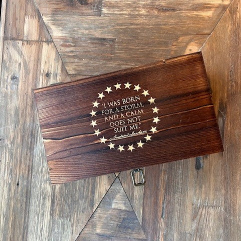 Born for a Storm Quote 2-Glass Set in Wood Box