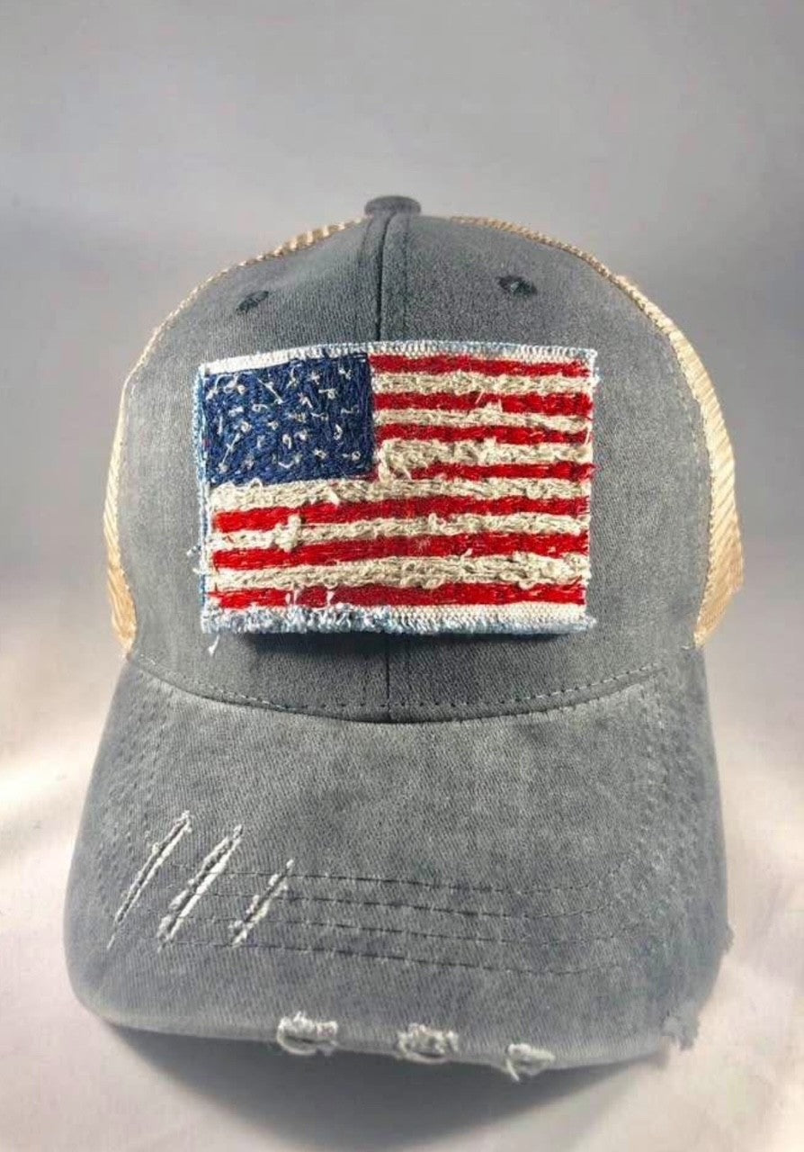 American Flag Trucker Hat by Blink Blink